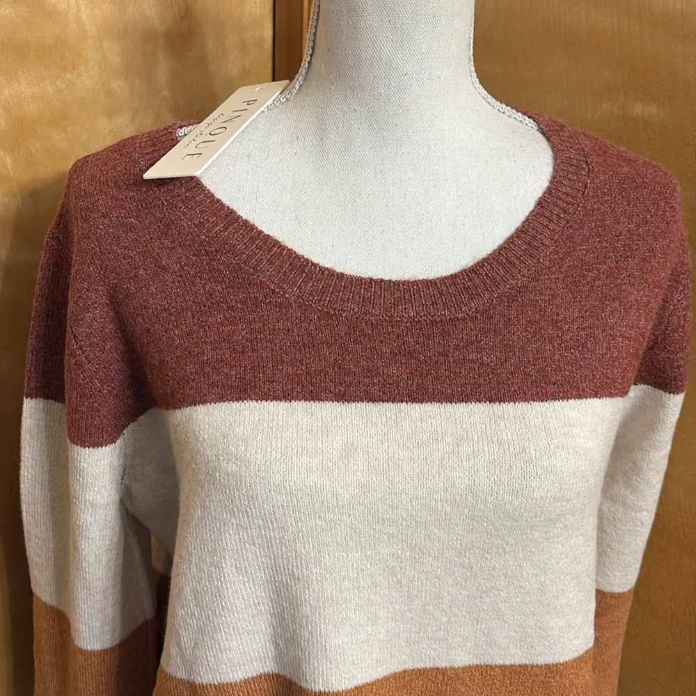 NWT Pinque Design Studio From Stitch Fix Rust Stone Combo Long Sleeve Sweater XL